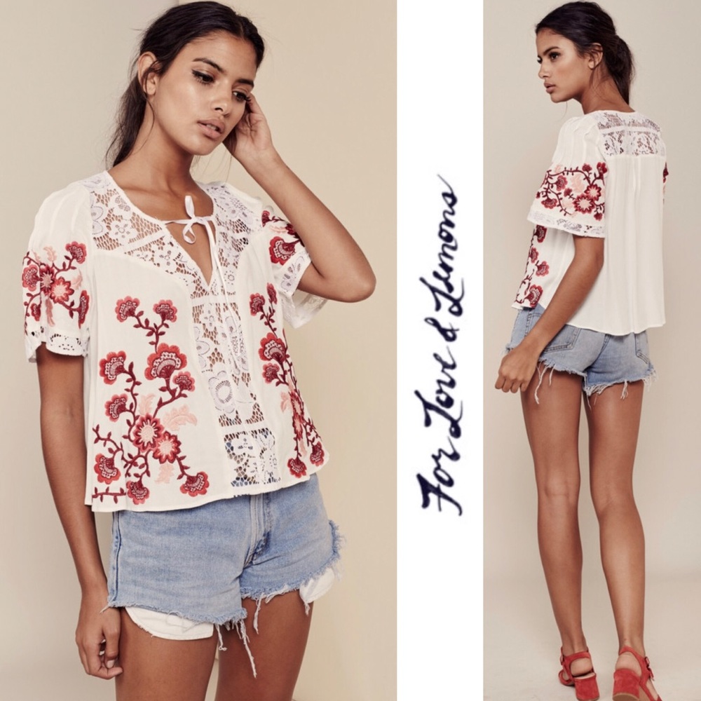 NWT FOR LOVE AND LEMONS Isabella blouse